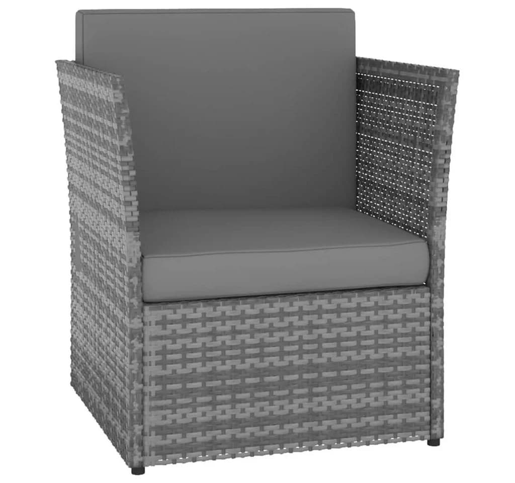 vidaXL Gartensessel mit Hocker Poly Rattan Anthrazit