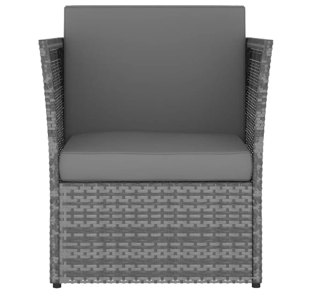 vidaXL Gartensessel mit Hocker Poly Rattan Anthrazit - Bild 3