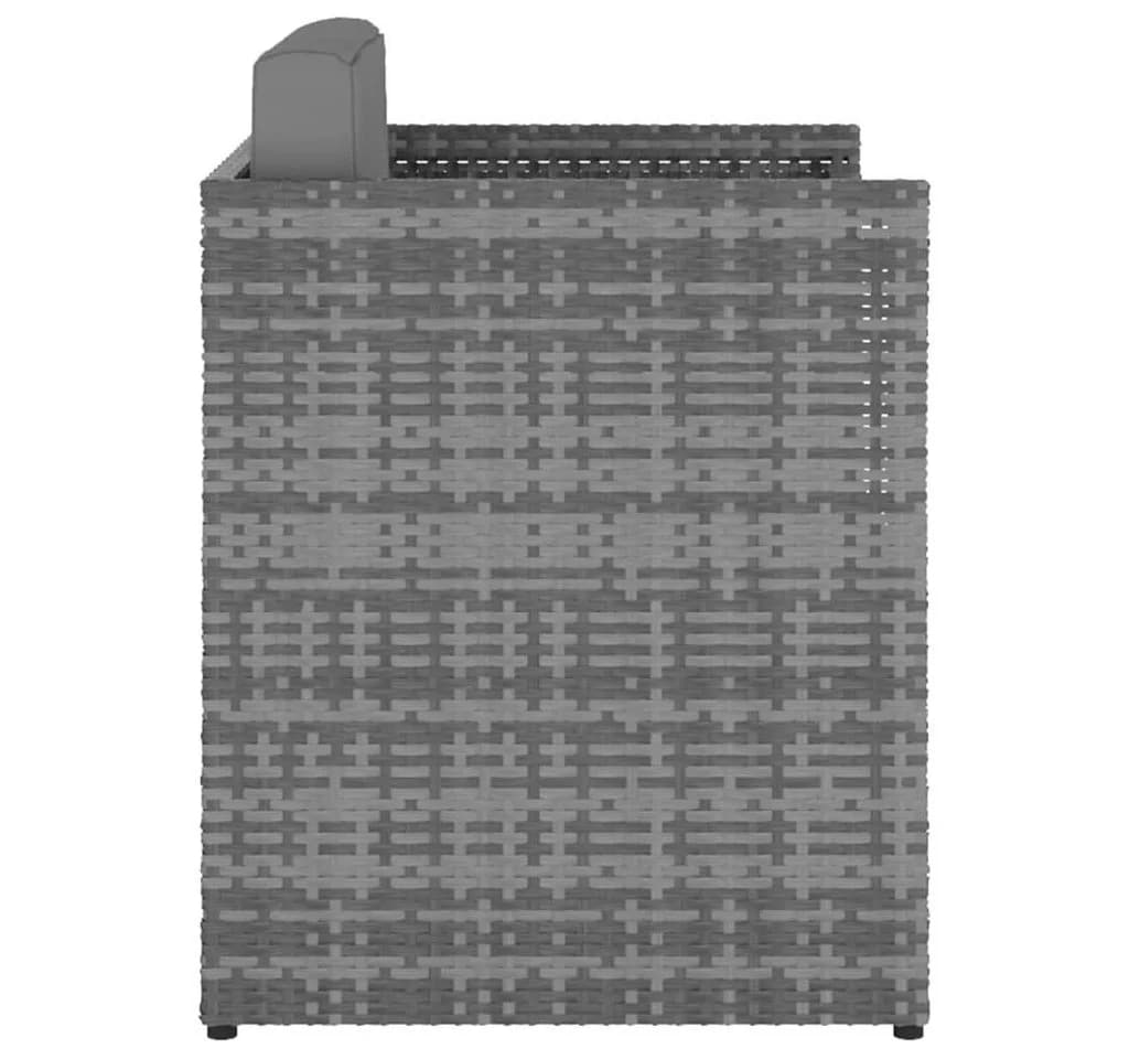 vidaXL Gartensessel mit Hocker Poly Rattan Anthrazit - Bild 4