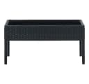 vidaXL Gartentisch Schwarz PE-Rattan Hartglas Bild 1