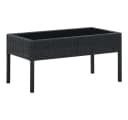 vidaXL Gartentisch Schwarz PE-Rattan Hartglas Bild 2