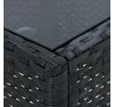 vidaXL Gartentisch Schwarz PE-Rattan Hartglas Bild 4