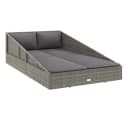 vidaXL Gartenbett Grau 110x200 cm Poly Rattan mit Kissen Bild 2
