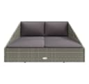 vidaXL Gartenbett Grau 110x200 cm Poly Rattan mit Kissen Bild 3