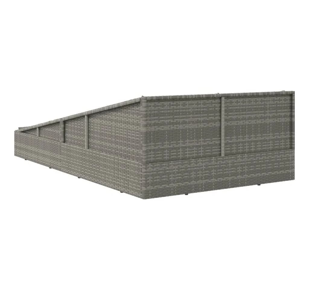 vidaXL Gartenbett Grau 110x200 cm Poly Rattan mit Kissen - Bild 5
