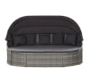 vidaXL Gartenliege mit Dach Grau PE-Rattan Outdoor-Lounge Bild 1