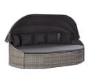 vidaXL Gartenliege mit Dach Grau PE-Rattan Outdoor-Lounge Bild 2