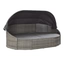 vidaXL Gartenliege mit Dach Grau PE-Rattan Outdoor-Lounge Bild 3