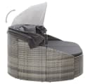 vidaXL Gartenliege mit Dach Grau PE-Rattan Outdoor-Lounge Bild 5