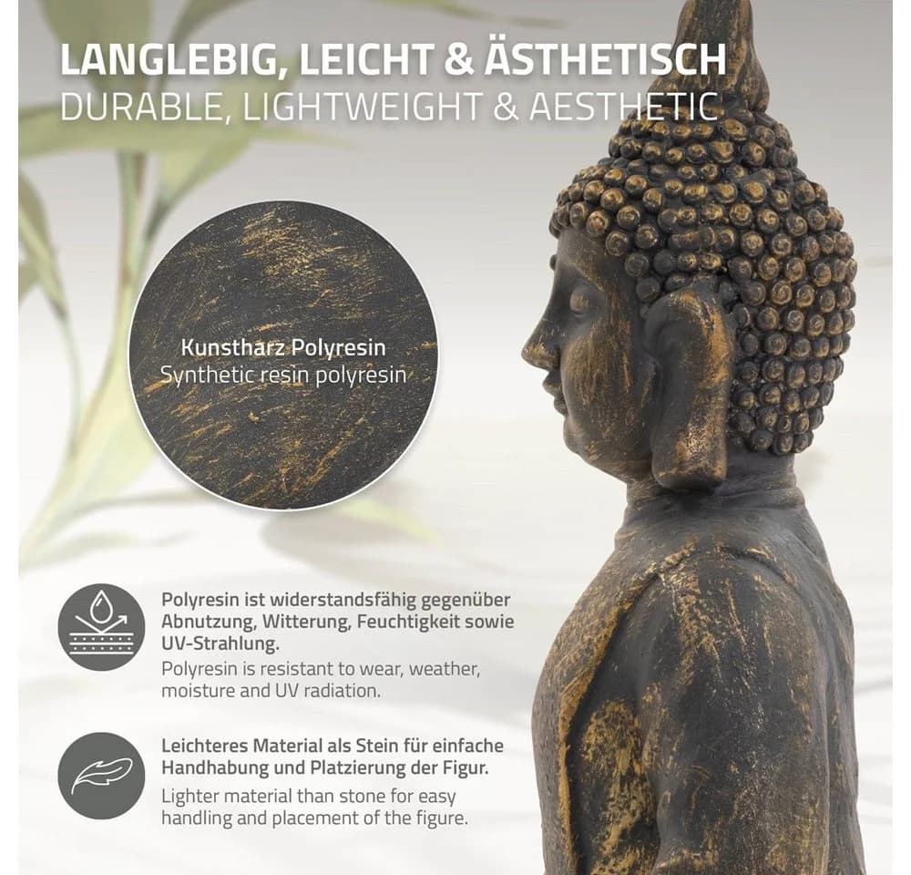 ECD Germany Buddha Figur Bronze Polyresin Deko - Bild 3