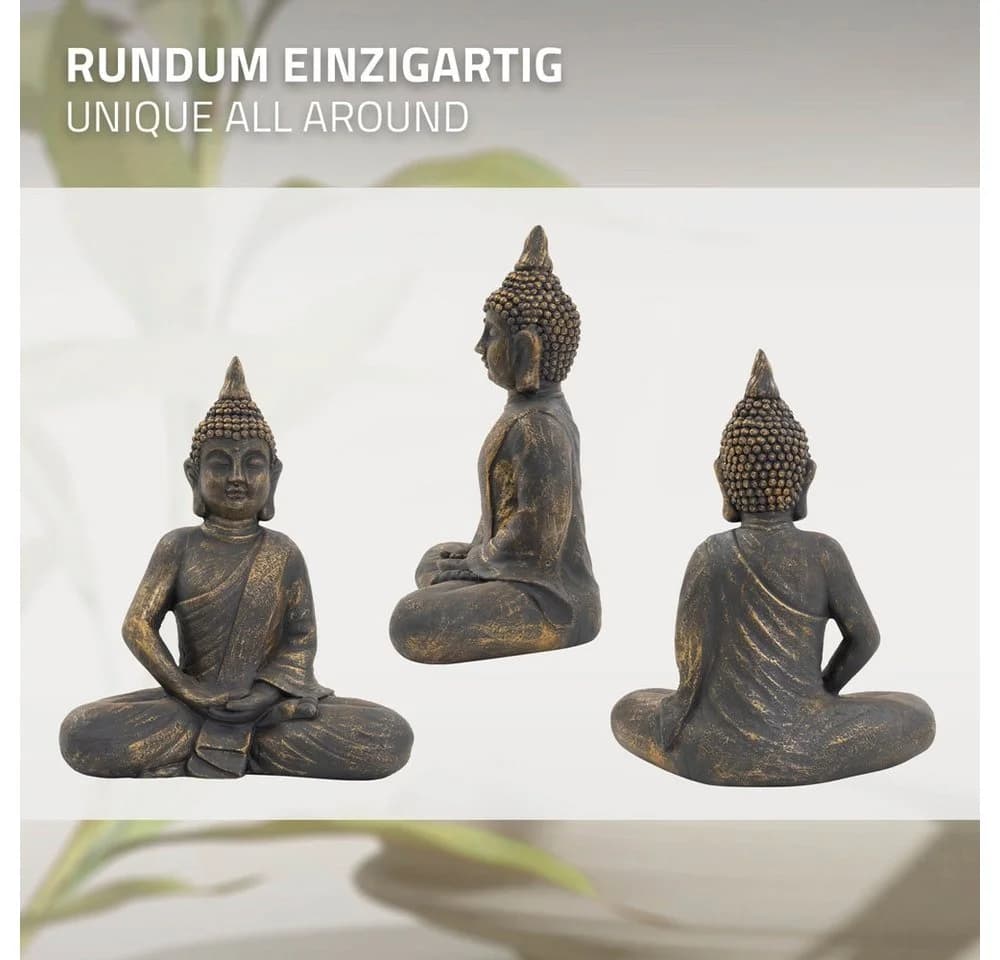 ECD Germany Buddha Figur Bronze Polyresin Deko - Bild 4