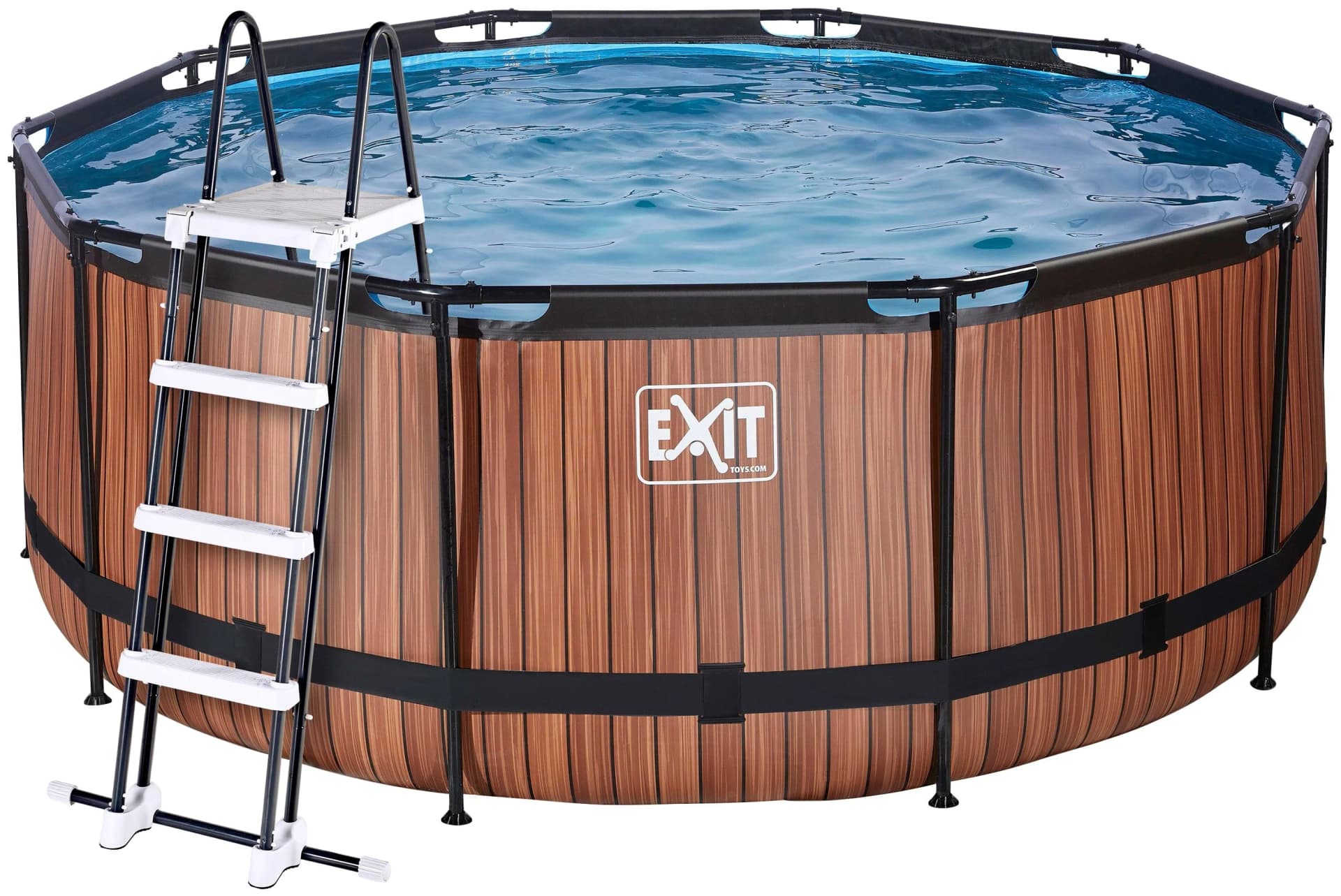 EXIT Framepool Aufstellbecken mit Sandfilter & Leiter 360x122 cm Braun