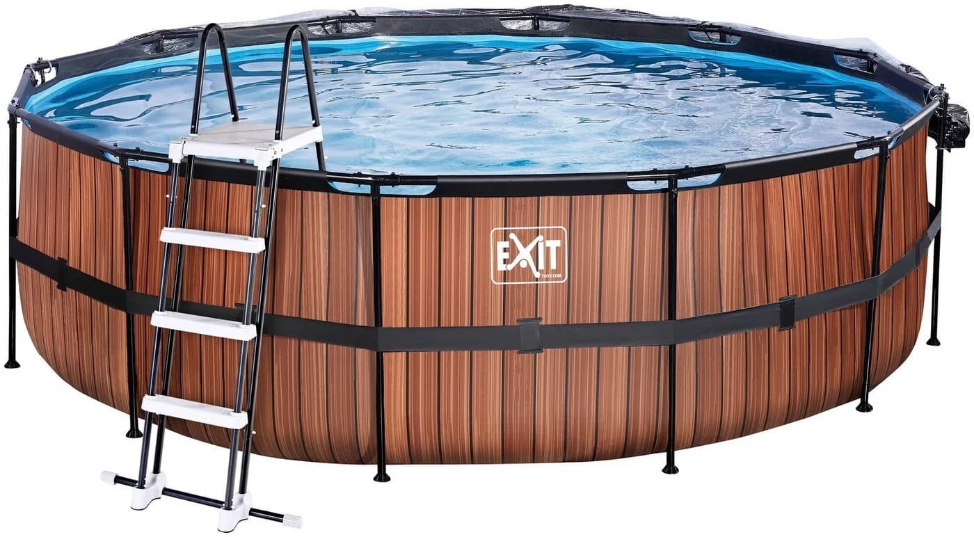 Framepool EXIT inkl. multifunktionaler Poolabdeckung und Sicherheitsleiter Braun - Bild 5
