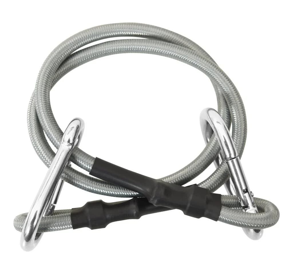 vidaXL Sonnensegel Seile mit Karabiner 4 Stk. Schwarz/Silber Gummi - Bild 3