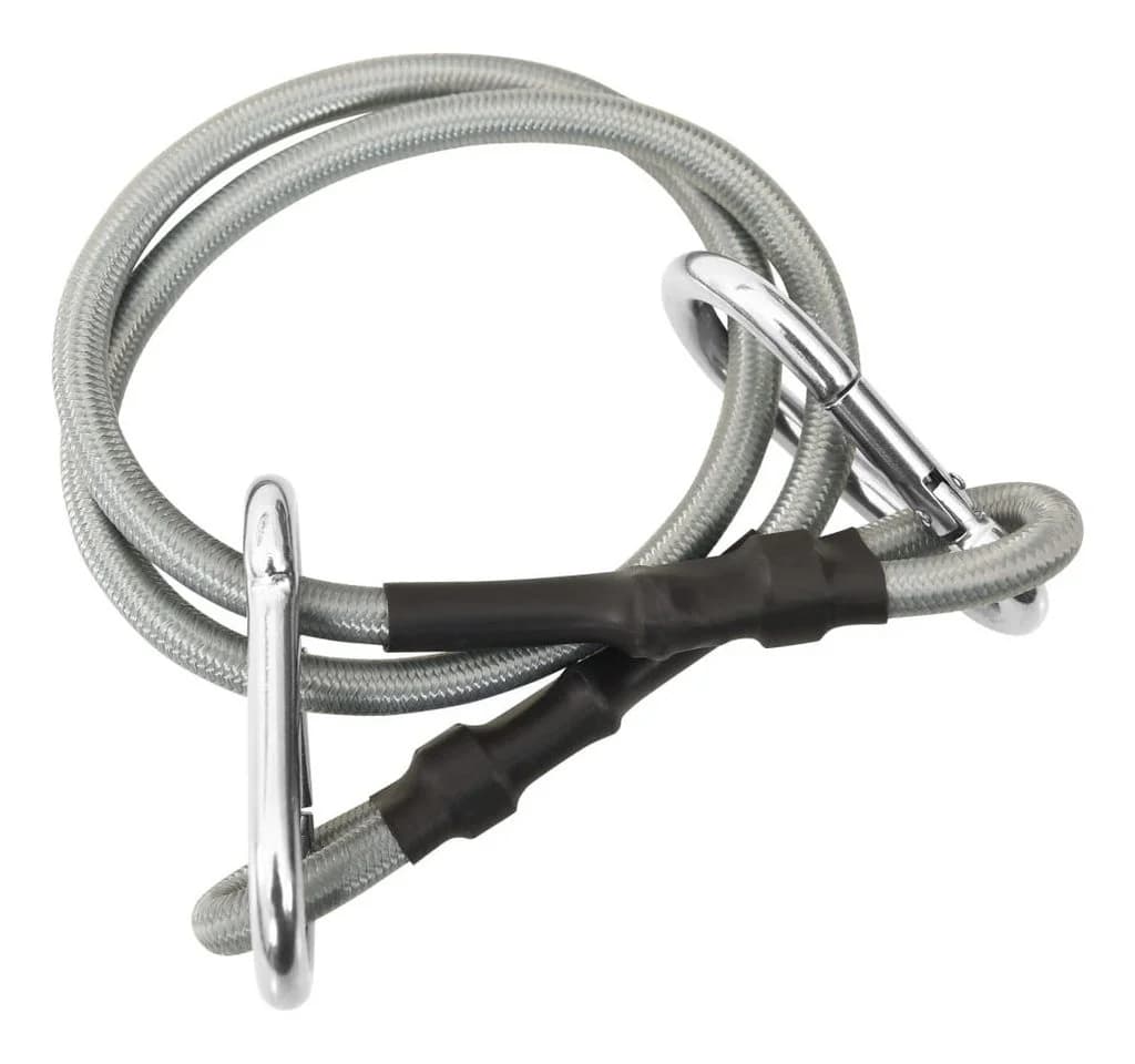 vidaXL Sonnensegel Seile mit Karabiner 4 Stk. Schwarz/Silber Gummi - Bild 4