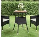 vidaXL Gartentisch Schwarz Poly Rattan Holz Bild 1