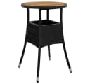 vidaXL Gartentisch Schwarz Poly Rattan Holz Bild 2