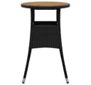 vidaXL Gartentisch Schwarz Poly Rattan Holz Bild 3