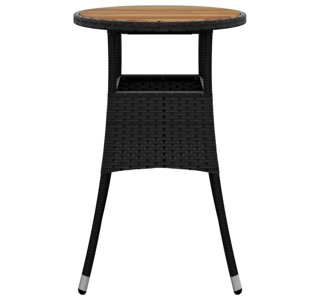 vidaXL Gartentisch Schwarz Poly Rattan Holz - Bild 3