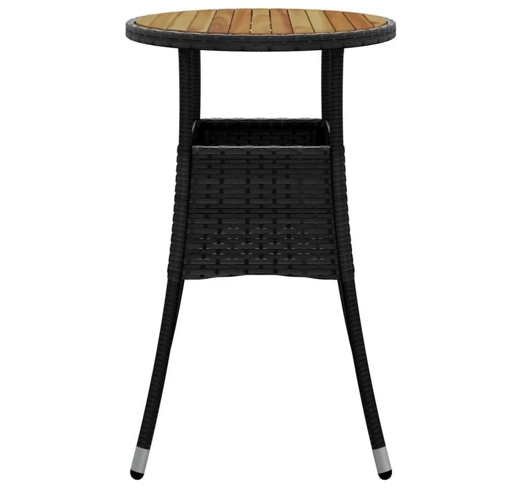 vidaXL Gartentisch Schwarz Poly Rattan Holz - Bild 4