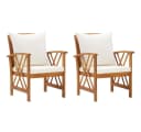 vidaXL Gartenstuhl Set 2 Stk. Massivholz mit Kissen Bild 2
