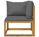 vidaXL Sofa-Set 2-tlg. mit dunkelgrauen Kissen Massivholz Bild 3