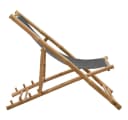 vidaXL Gartenstuhl Liegestuhl Bambus und Canvas Dunkelgrau Bild 3