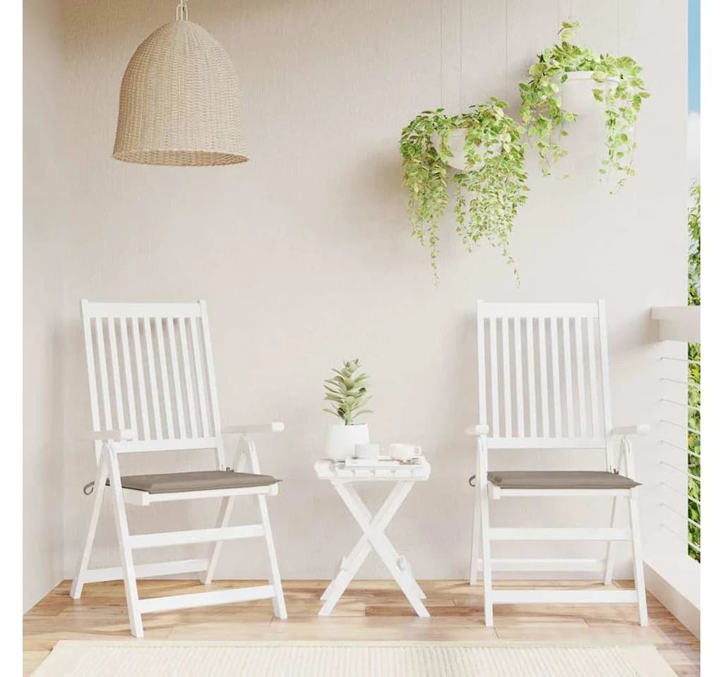 vidaXL Sitzauflage Gartenstuhl-Kissen Taupe Oxford-Gewebe 2 Stk.
