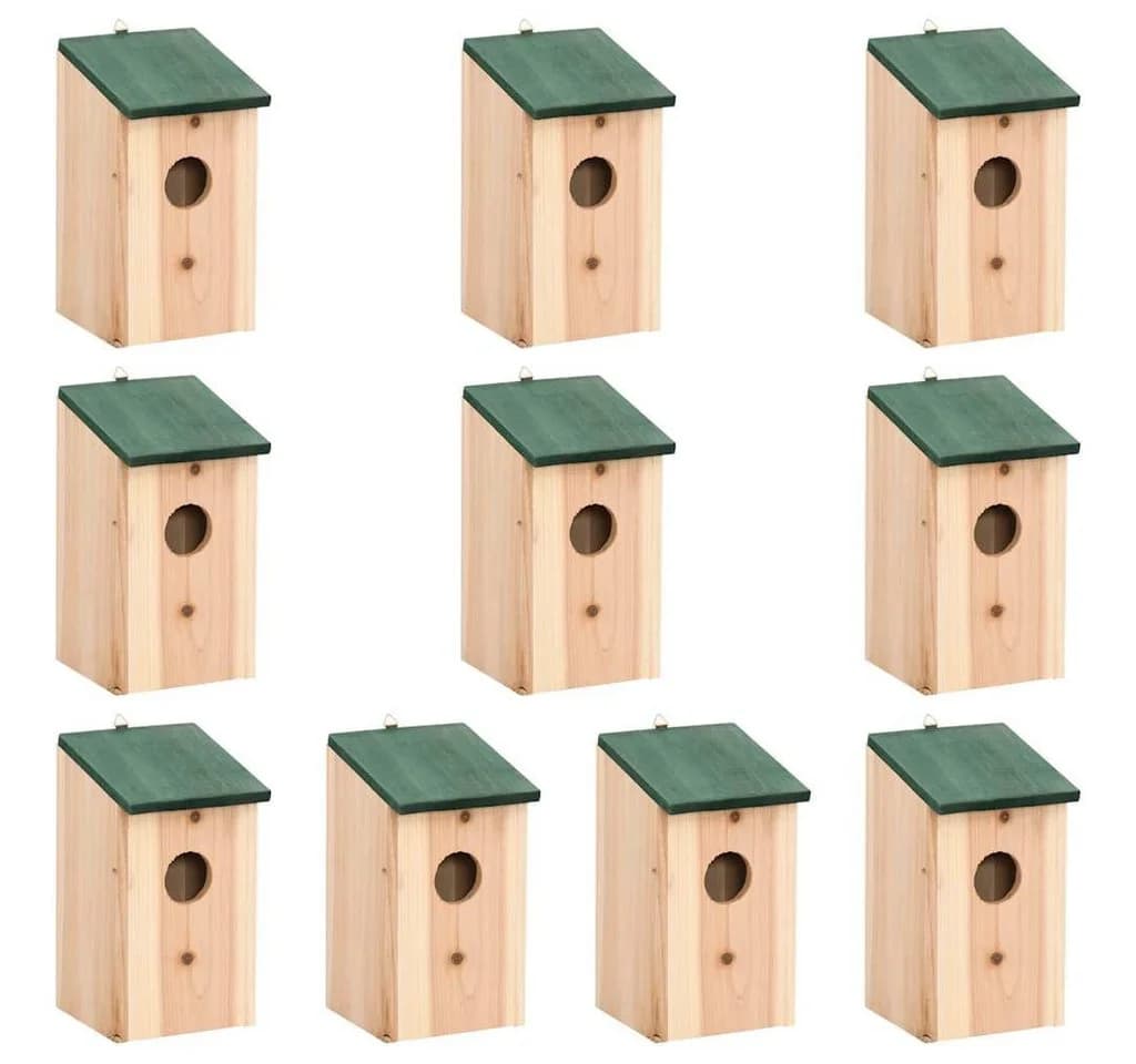 VIDAXL Vogelhaus 10er Set Tanne Massivholz - Bild 2