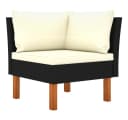 vidaXL Sofaelement 3-tlg. Garten-Lounge-Set Poly Rattan Eukalyptus Bild 3
