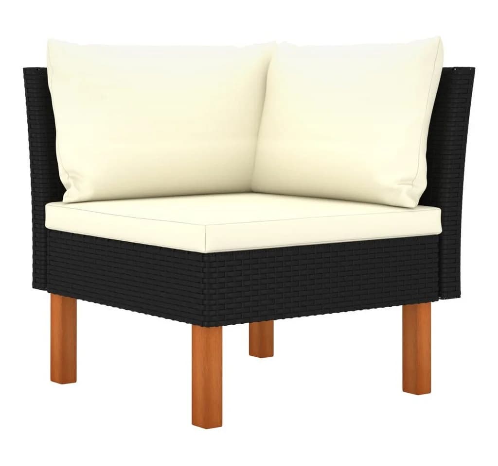 vidaXL Sofaelement 3-tlg. Garten-Lounge-Set Poly Rattan Eukalyptus - Bild 3
