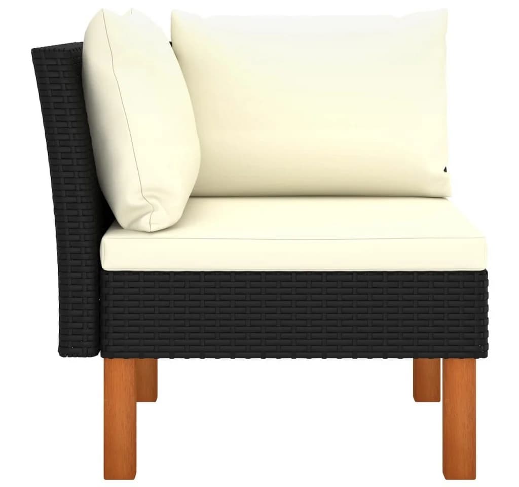 vidaXL Sofaelement 3-tlg. Garten-Lounge-Set Poly Rattan Eukalyptus - Bild 4