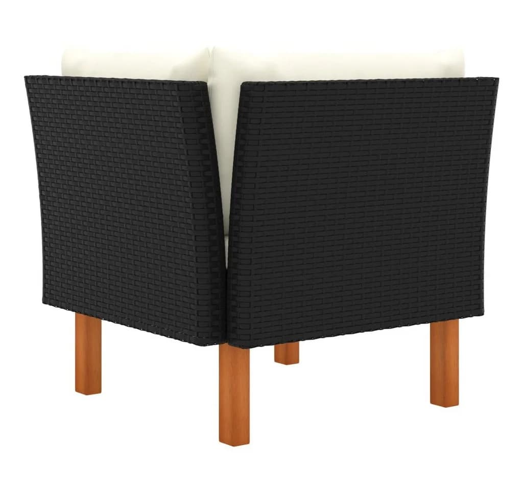vidaXL Sofaelement 3-tlg. Garten-Lounge-Set Poly Rattan Eukalyptus - Bild 5