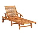vidaXL Gartenliege Sonnenliege mit Auflage Massivholz Taupe Bild 1