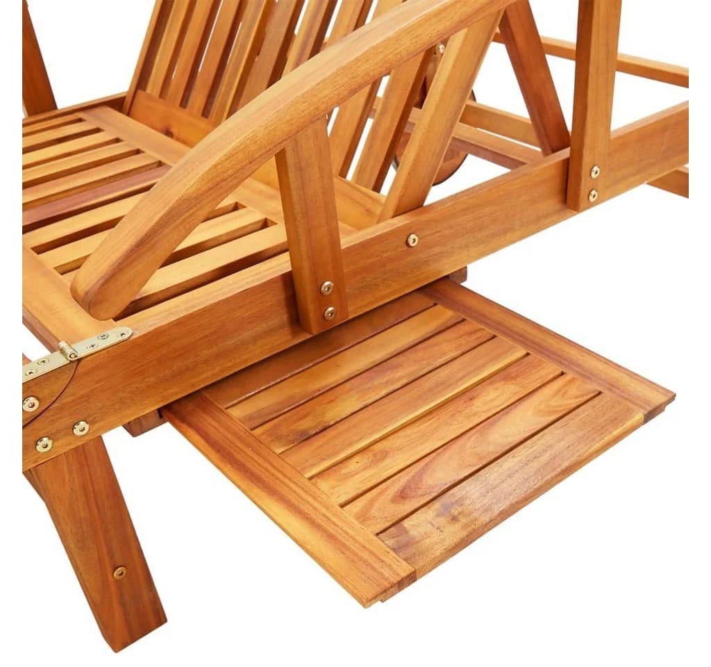 vidaXL Gartenliege Sonnenliege mit Auflage Massivholz Taupe - Bild 5