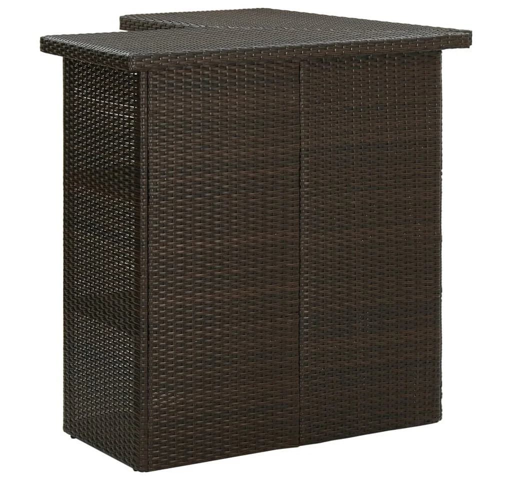 vidaXL Gartenbar-Set 8-tlg. mit Kissen Poly Rattan Braun