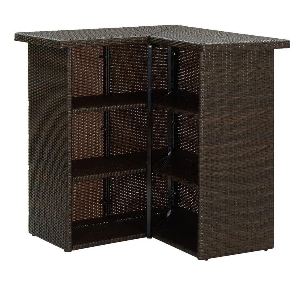 vidaXL Gartenbar-Set 8-tlg. mit Kissen Poly Rattan Braun - Bild 5