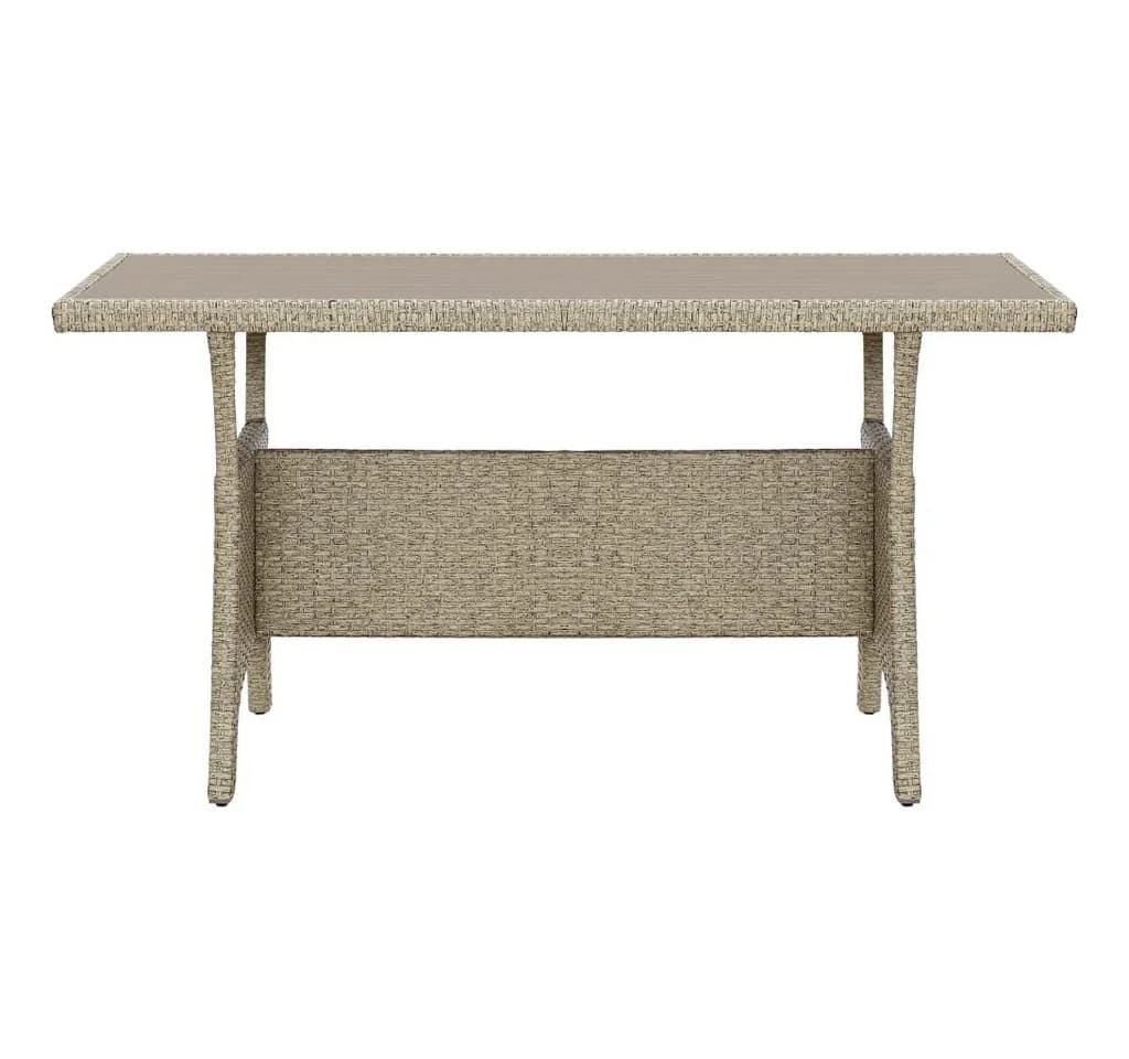 vidaXL Gartentisch Grau Poly Rattan Outdoor