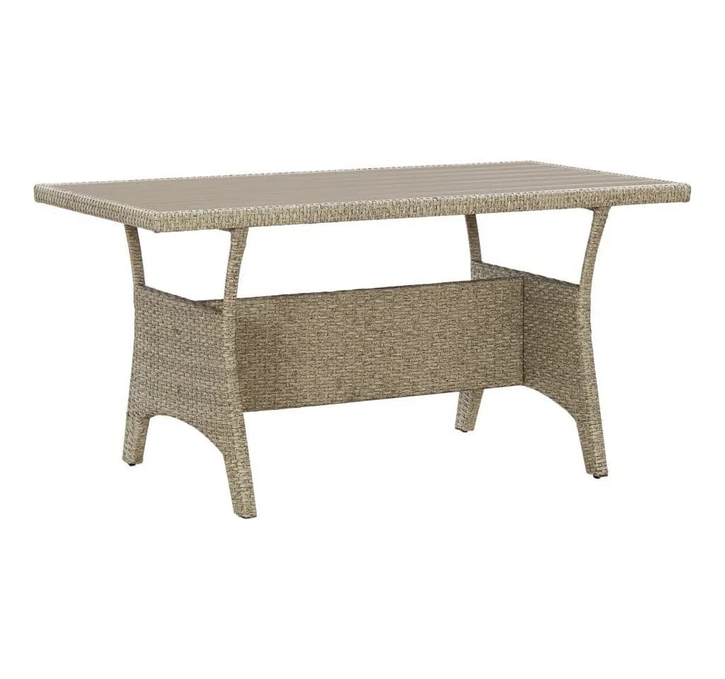vidaXL Gartentisch Grau Poly Rattan Outdoor - Bild 2