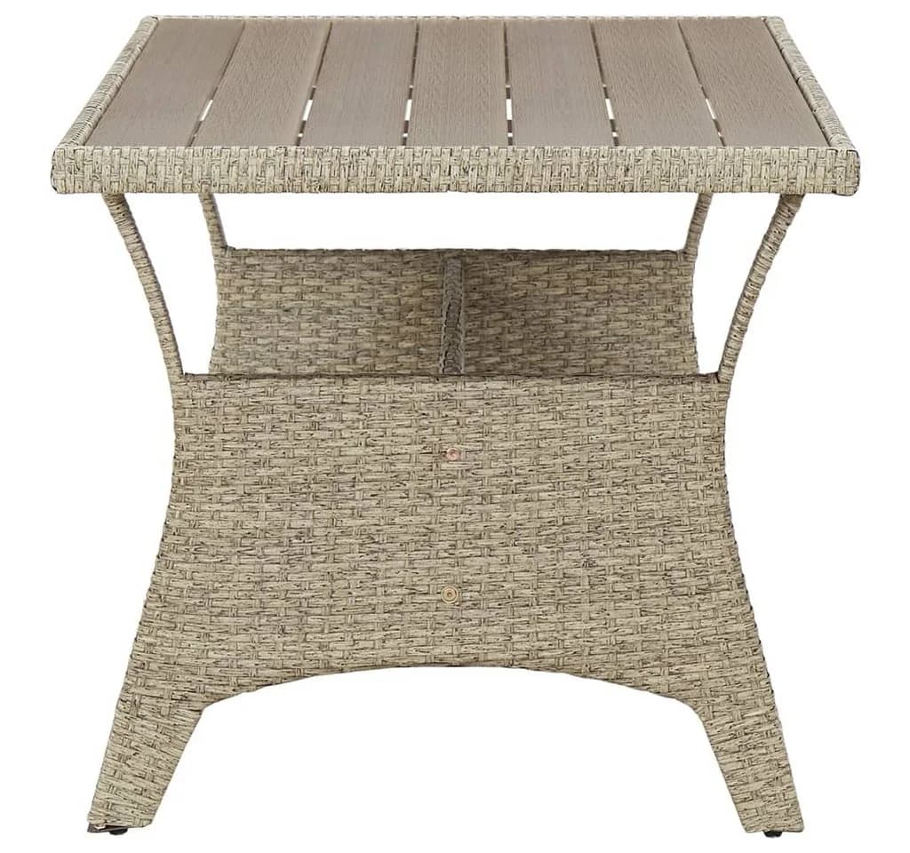 vidaXL Gartentisch Grau Poly Rattan Outdoor - Bild 3