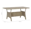 vidaXL Gartentisch Grau Poly Rattan Outdoor Bild 5