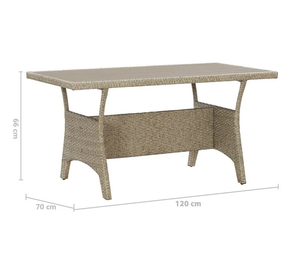 vidaXL Gartentisch Grau Poly Rattan Outdoor - Bild 5