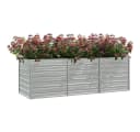 vidaXL Hochbeet 240x80x77 cm Verzinkter Stahl Silber Bild 3