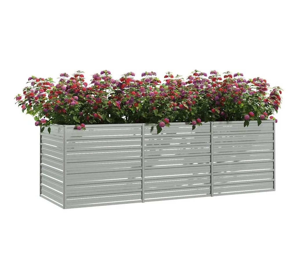 vidaXL Hochbeet 240x80x77 cm Verzinkter Stahl Silber - Bild 3