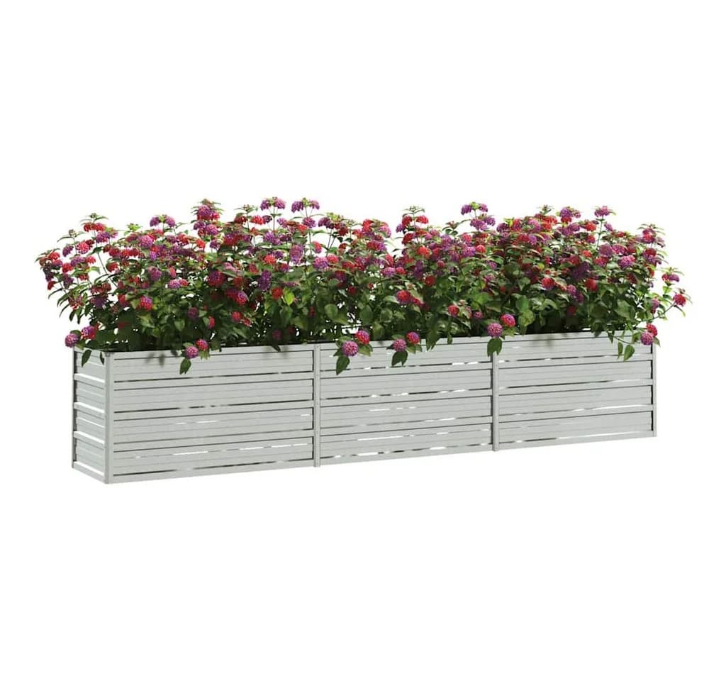 vidaXL Hochbeet Verzinkter Stahl Silber Garten - Bild 3