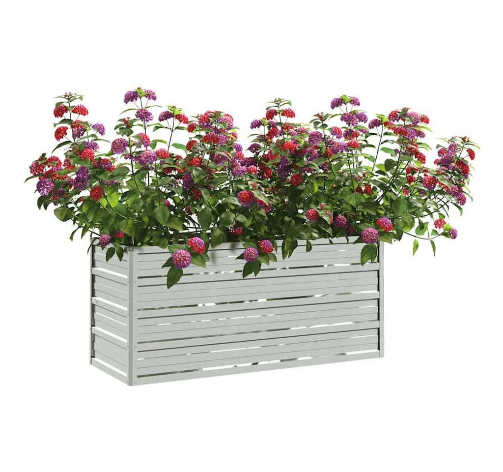 vidaXL Hochbeet Verzinkter Stahl Silber Garten - Bild 3