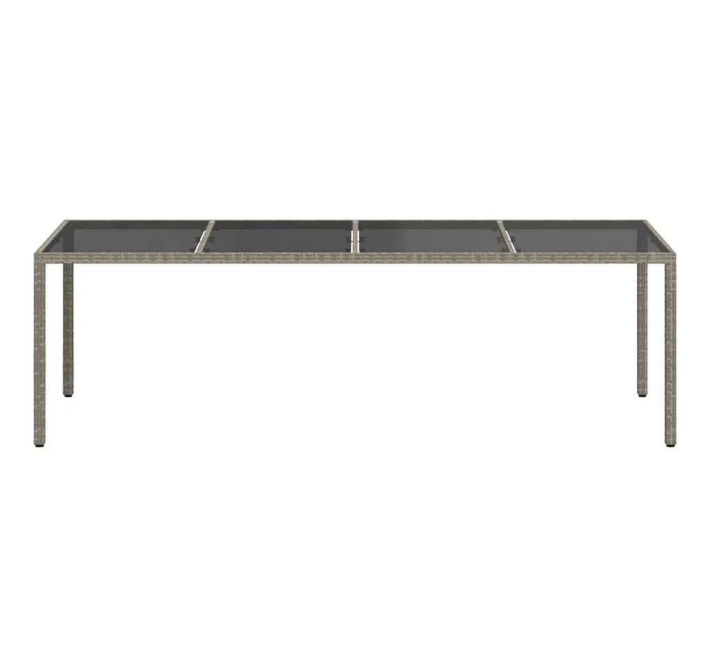 vidaXL Gartentisch Grau Poly Rattan Hartglas - Bild 3