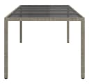 vidaXL Gartentisch Grau Poly Rattan Hartglas Bild 4