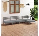 vidaXL Gartenlounge-Set 5-tlg. Grau Massivholz Kiefer Bild 1