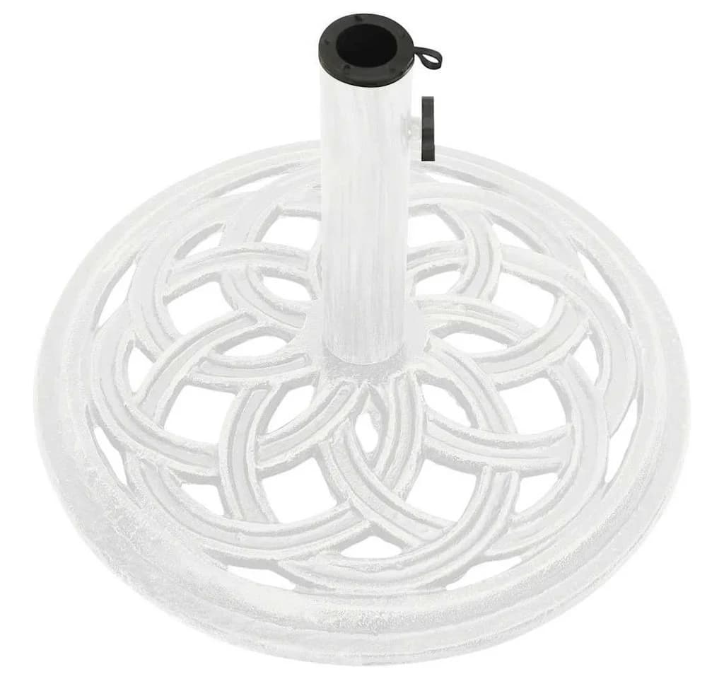 vidaXL Schirmhalter Weiß Gusseisen mit Blumenmuster - Bild 5